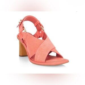 Ulla Johnson Filippa Suede Slingback Sandals in Pink Dahlia Size 9.5